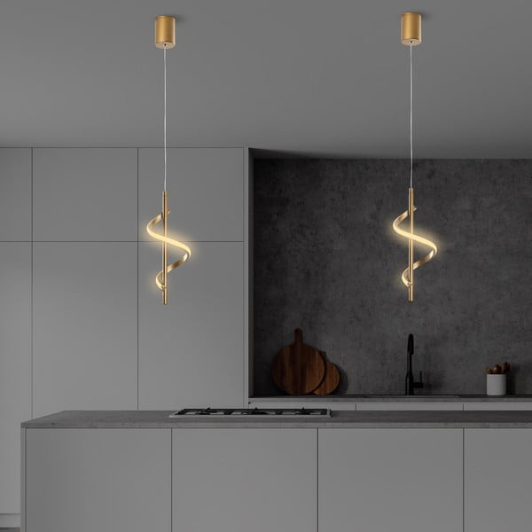 LED závěsné svítidlo ve zlaté barvě ø 16 cm Likma – Opviq lights-image-3