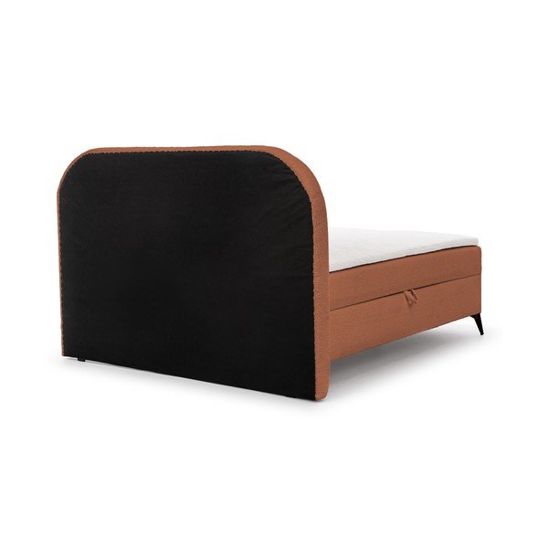 Oranžová boxspring postel s úložným prostorem 140x200 cm Ornes – Ropez-image-4