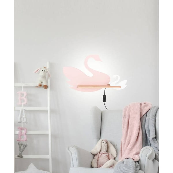 Bílo-růžové dětské svítidlo Swan – Candellux Lighting-image-2