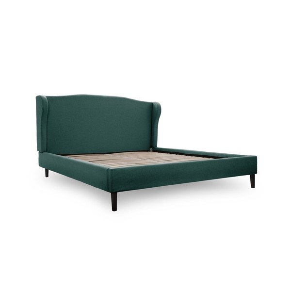 Petrolejově zelená postel s černými nohami Vivonita Windsor, 160 x 200 cm-image-4