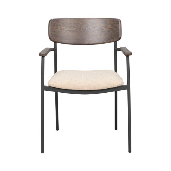 Krémovo-tmavě hnědé jídelní židle v sadě 2 ks Maymont – Rowico-image-2