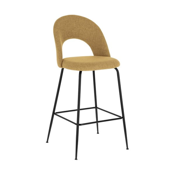 Barové židle v hořčicové barvě v sadě 4 ks (výška sedáku 63 cm) Mahalia – Kave Home