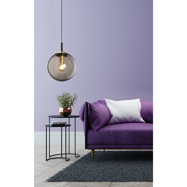 Černé závěsné svítidlo se skleněným stínidlem Dini – Fischer & Honsel-image-2