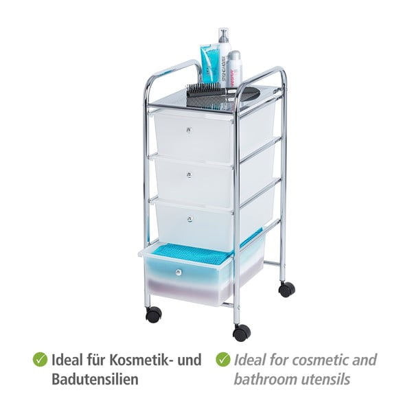 Pojízdný koupelnový regál se 4 zásuvkami Wenko Messina-image-2