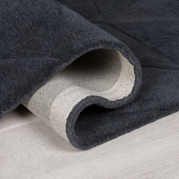 Antracitový ručně tkaný vlněný kulatý koberec ø 160 cm Shard Charcoal – Flair Rugs-image-2