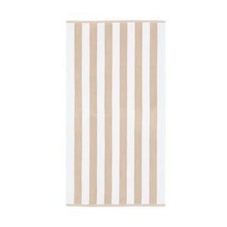 Béžovo-bílá bavlněná osuška 70x120 cm Stripe Jacquard – Bianca