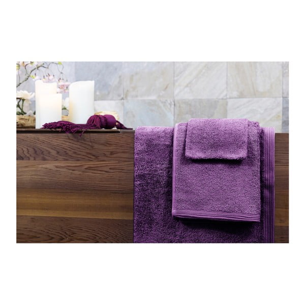 Set dvou fialových ručníků a osušky Jalouse Maison Violet