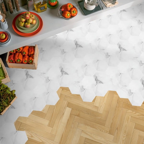 Sada 10 samolepek na podlahu Ambiance Hexagon-image-3