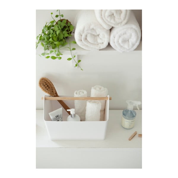 Bílý/v přírodní barvě plastový úložný box 21x37x24 cm Favori – YAMAZAKI-image-1