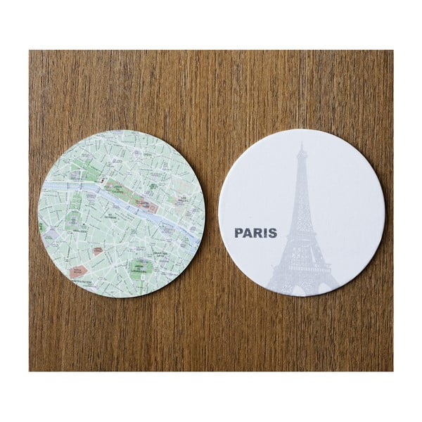 Sada 10 podtácků Design Ideas MapCoasters Paris