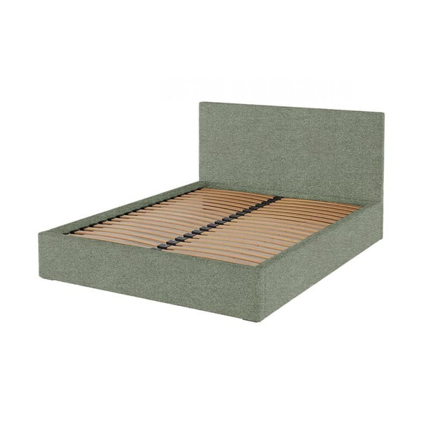 Zelená čalouněná dvoulůžková postel s úložným prostorem s roštem 180x200 cm Bufo – MESONICA-image-3