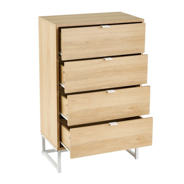 Vysoká komoda v dekoru břízy v přírodní barvě 60x97,5 cm – Casa Selección-image-2