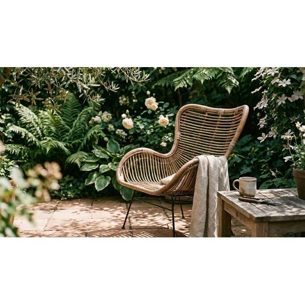 Ratanové zahradní křeslo v přírodní barvě Rattan – Ego Dekor-image-1