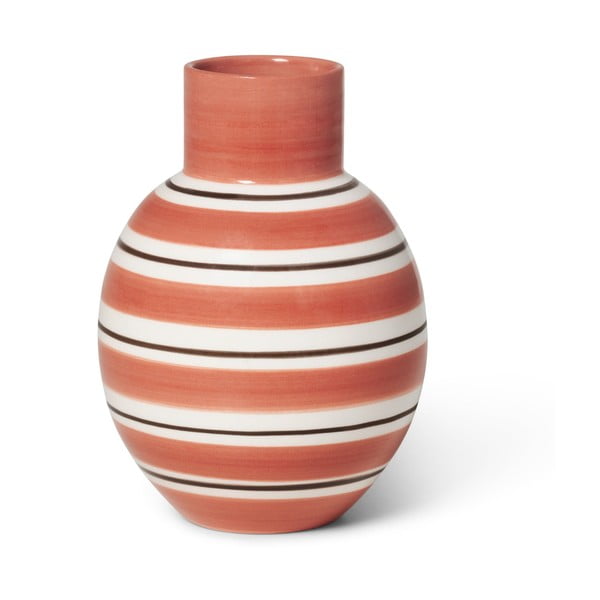 Růžovo-bílá keramická váza Kähler Design Nuovo, výška 14,5 cm