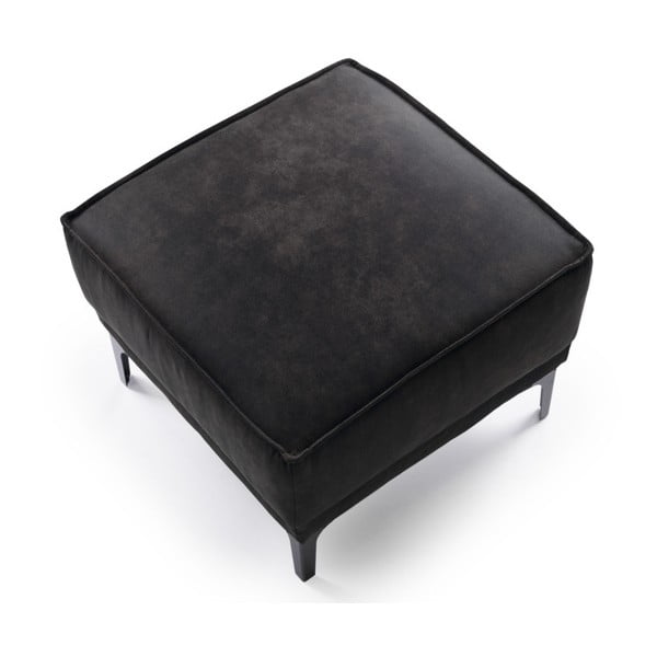 Antracitový taburet z imitace kůže Copenhagen – Scandic-image-3