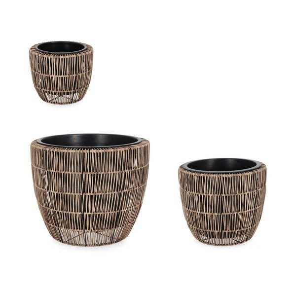 Plastové/z umělého ratanu květináče v sadě 3 ks ø 44 cm Ayun – Bizzotto-image-1