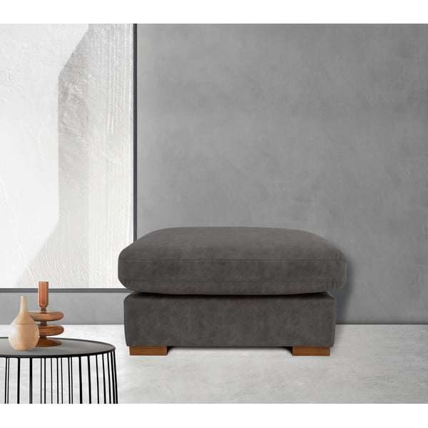 Antracitová podnožka z imitace kůže Hamburg – Scandic-image-1