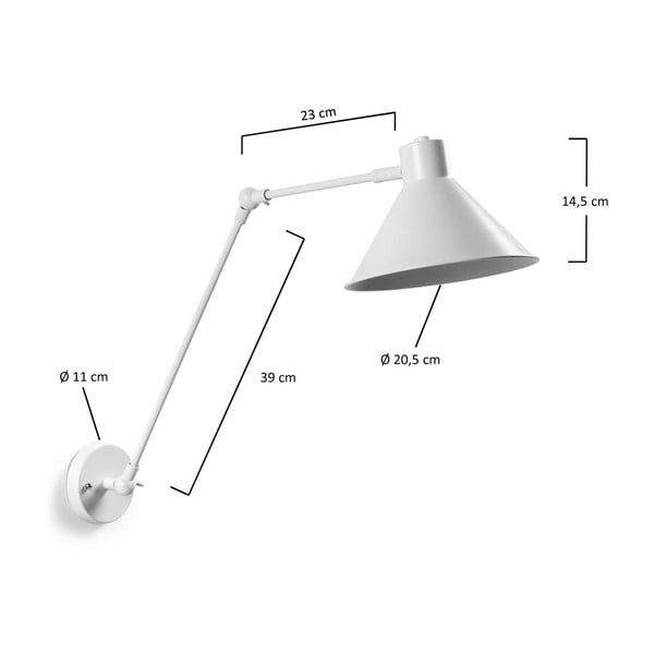 Bílé nástěnné svítidlo Dione – Kave Home-image-3