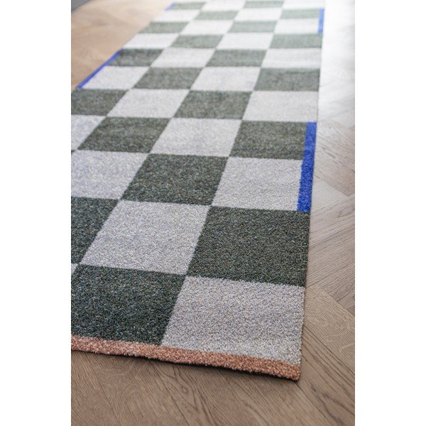 Tmavě zelený/krémový pratelný běhoun 77x242 cm Square – Mette Ditmer Denmark-image-1