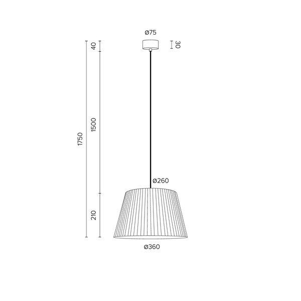 Béžové závěsné svítidlo s černým kabelem Sotto Luce Kami, ⌀ 36 cm-image-3