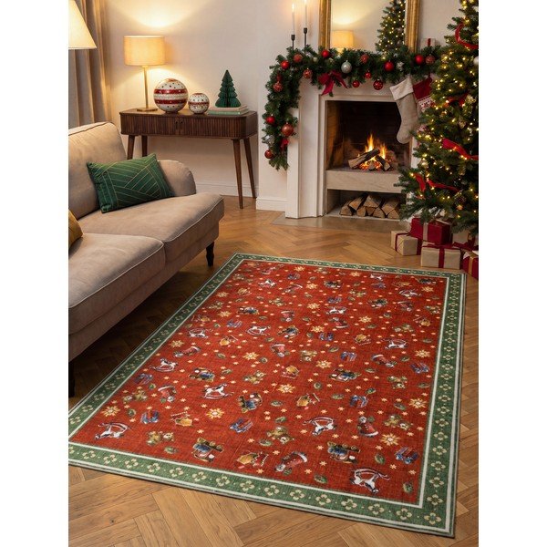 Červený/zelený koberec s vánočním motivem 160x230 cm Toy's Delight Nostalgic Noel Red Green – Villeroy&Boch-image-1