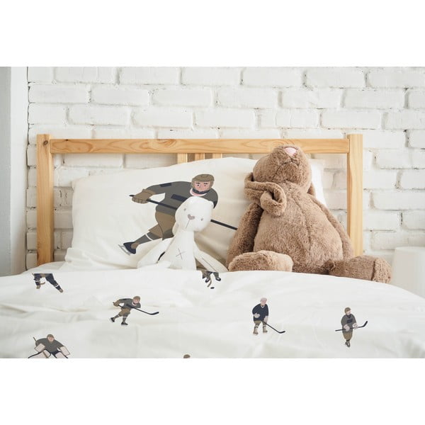 Dětské povlečení na jednolůžko z bavlněného saténu 140x200 cm Ice Hockey - Butter Kings-image-1