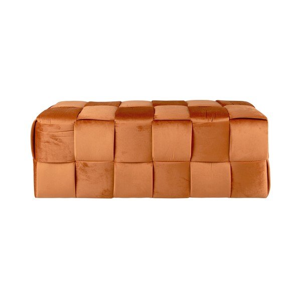 Oranžový sametový taburet Weaved – Leitmotiv-image-2