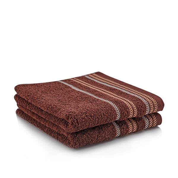 Sada 2 ručníků Hugo Brown, 70x140 cm