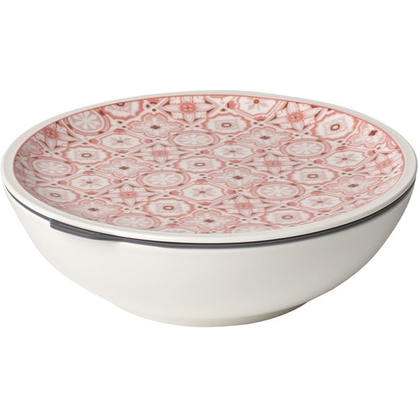 Červeno-bílá porcelánová dóza na potraviny Villeroy & Boch Like To Go, ø 21 cm