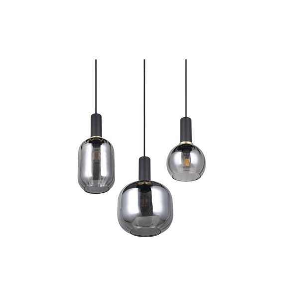 Černé závěsné svítidlo se skleněným stínidlem Diva – Trio-image-4