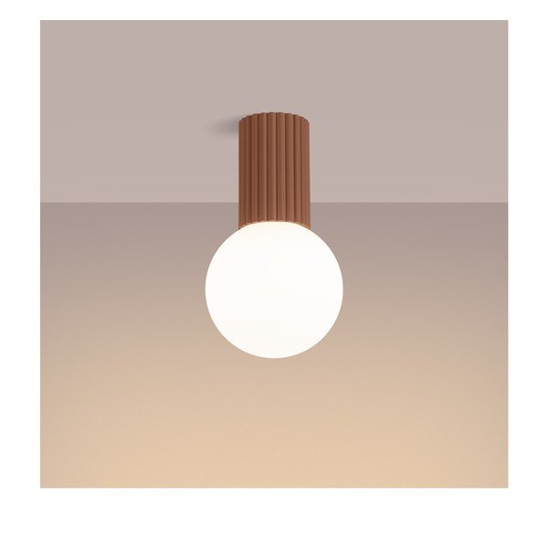 Světle hnědé stropní svítidlo se skleněným stínidlem ø 12 cm Orbital – Sollux-image-2