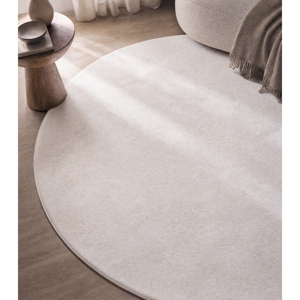 Krémový pratelný kulatý koberec ø 160 cm Pouffy – Ayyildiz Carpets-image-3