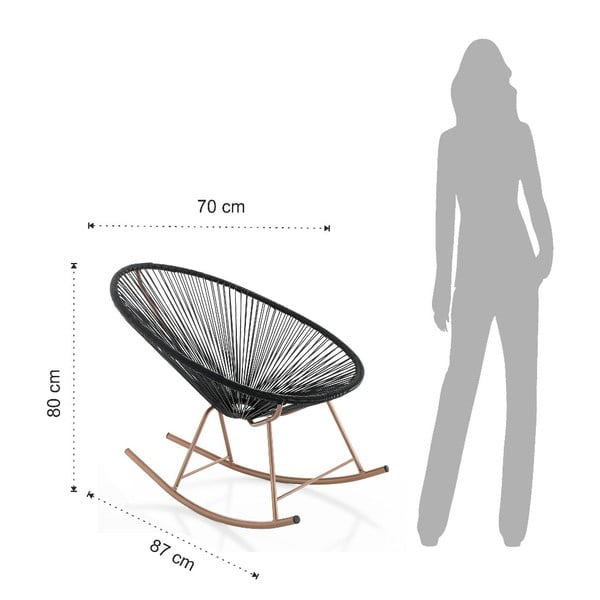 Černé houpací křeslo vhodné do exteriéru Tomasucci Numana-image-3