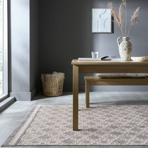 Šedobéžový pratelný koberec 194x290 cm Graysen – Flair Rugs-image-1