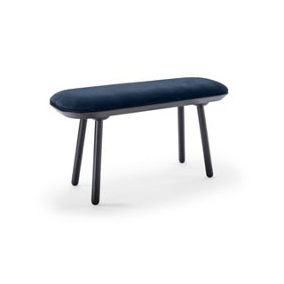Modro-černá sametová lavice EMKO Naïve, 100 cm