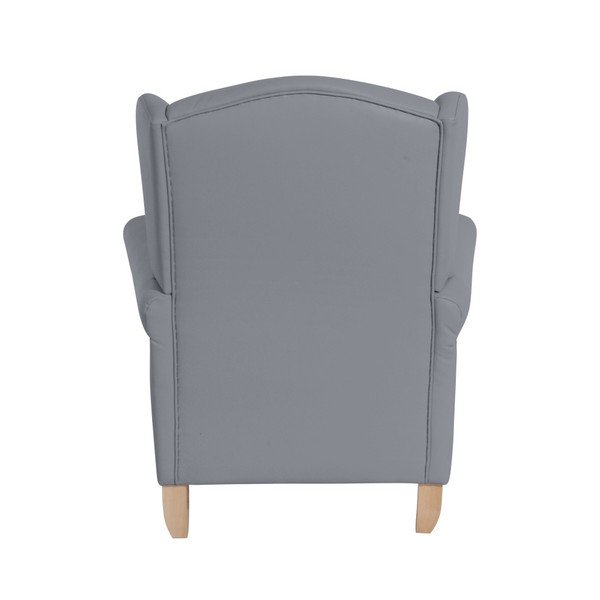 Šedé křeslo ušák z imitace kůže Max Winzer Verita Leather-image-4
