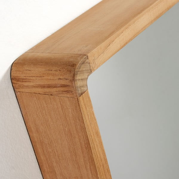 Zrcadlo z teakového dřeva Kave Home Sunday, 80 x 65 cm-image-1