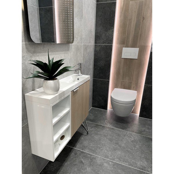 Závěsná skříňka bez umyvadla v dekoru dubu v přírodní barvě 50x50 cm Latus Vi – Sapho-image-1