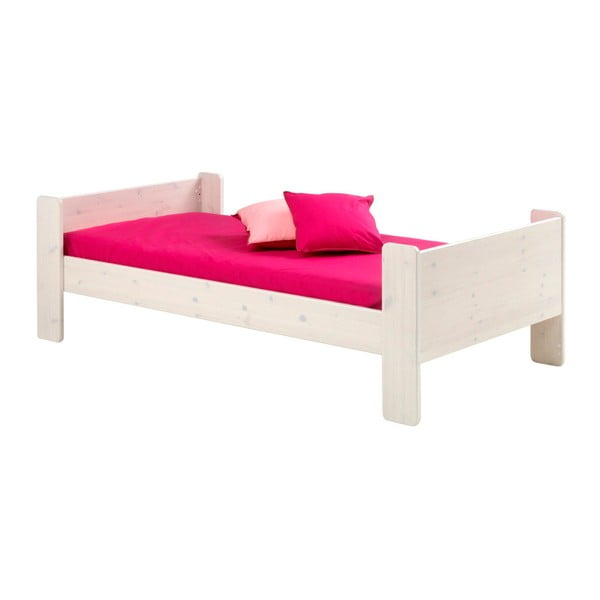 Bílá dřevěná lakovaná jednolůžková postel 13Casa Adele, 90 x 200 cm