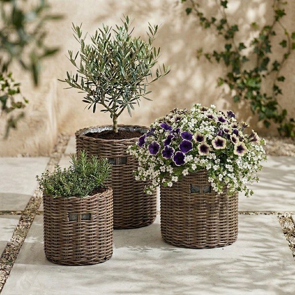 Sada šedých zahradních květináčů Bonami Essentials Natural-image-1