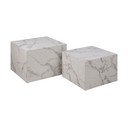 Bílé konferenční stolky v dekoru mramoru v sadě 2 ks 58x58 cm Dice – Actona