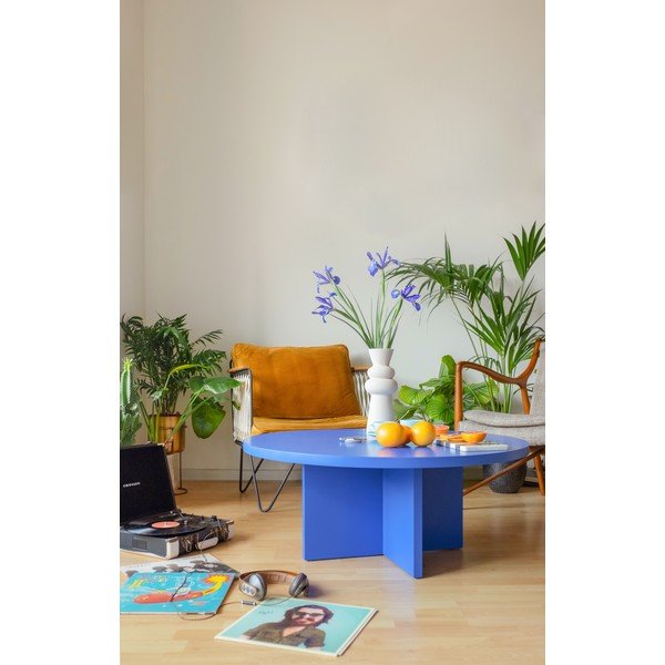 Modrý kulatý konferenční stolek ø 100 cm Pausa – Really Nice Things-image-1