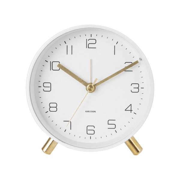 Bílý budík Karlsson Lofty, ø 11 cm-image-1