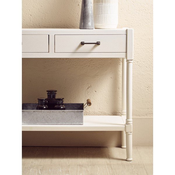Bílý konzolový stolek z borovicového dřeva 35x91 cm Heritage – Premier Housewares-image-2