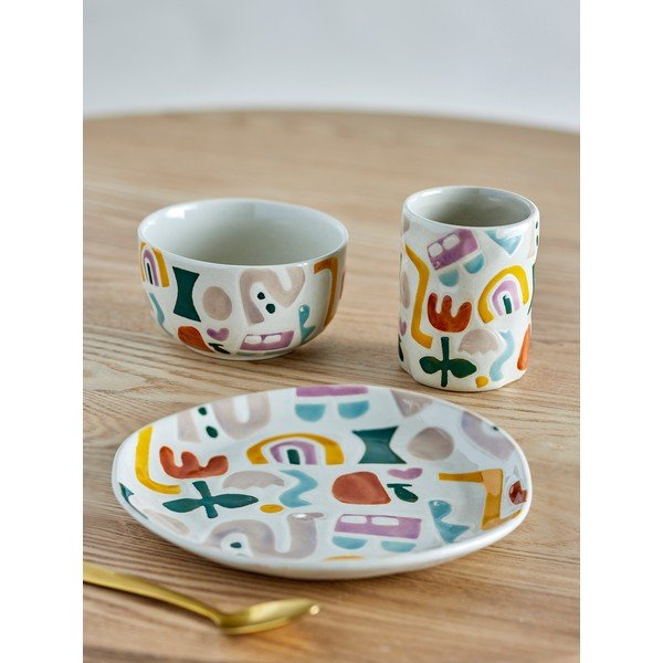 Kameninová dětská jídelní sada 3 ks Filur – Bloomingville Mini-image-1