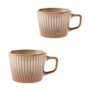 Béžové hrnky v sadě 2 ks na cappuccino z kameniny 190 ml Tone – Dakls