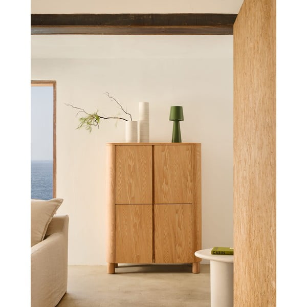 Skříňka v dekoru jasanu v přírodní barvě 100x134x40 cm Salaya – Kave Home-image-1