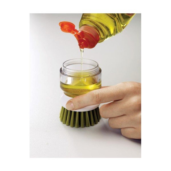 Zelený kartáč Palm Scrub s dávkovačem a stojánkem Joseph Joseph-image-3