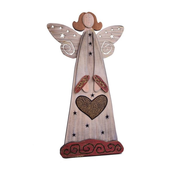 Dekorativní dřevěný anděl se srdcem Ego Dekor V