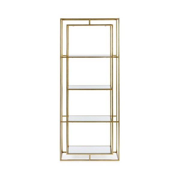 Ocelová knihovna ve zlaté barvě 68x172,5x28 cm Elenor – Bizzotto